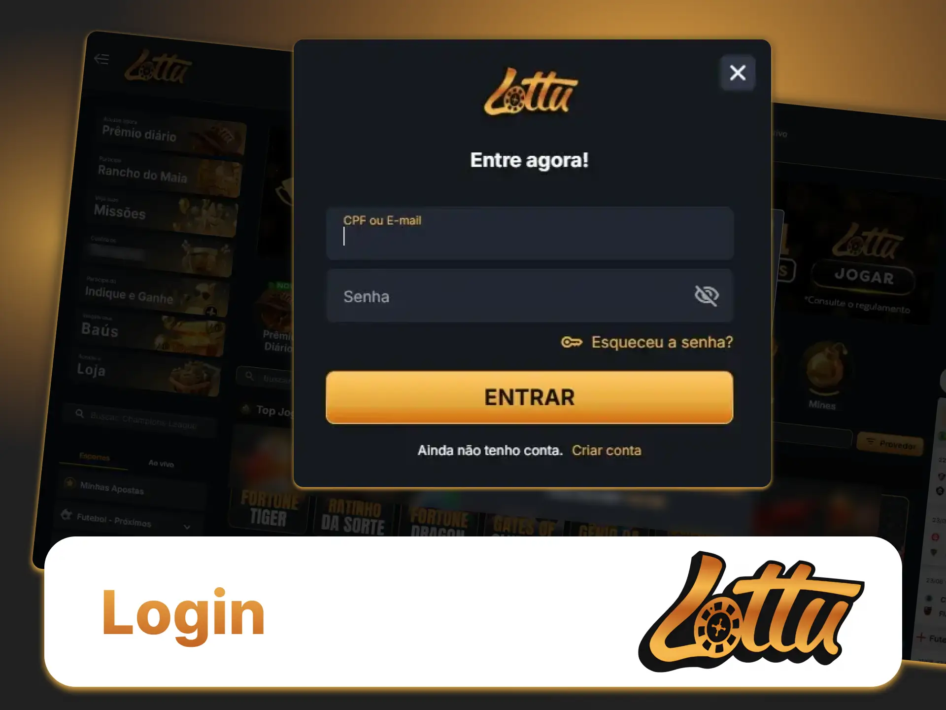 Faça seu login no cassino Lottu e acesse sua conta agora mesmo.