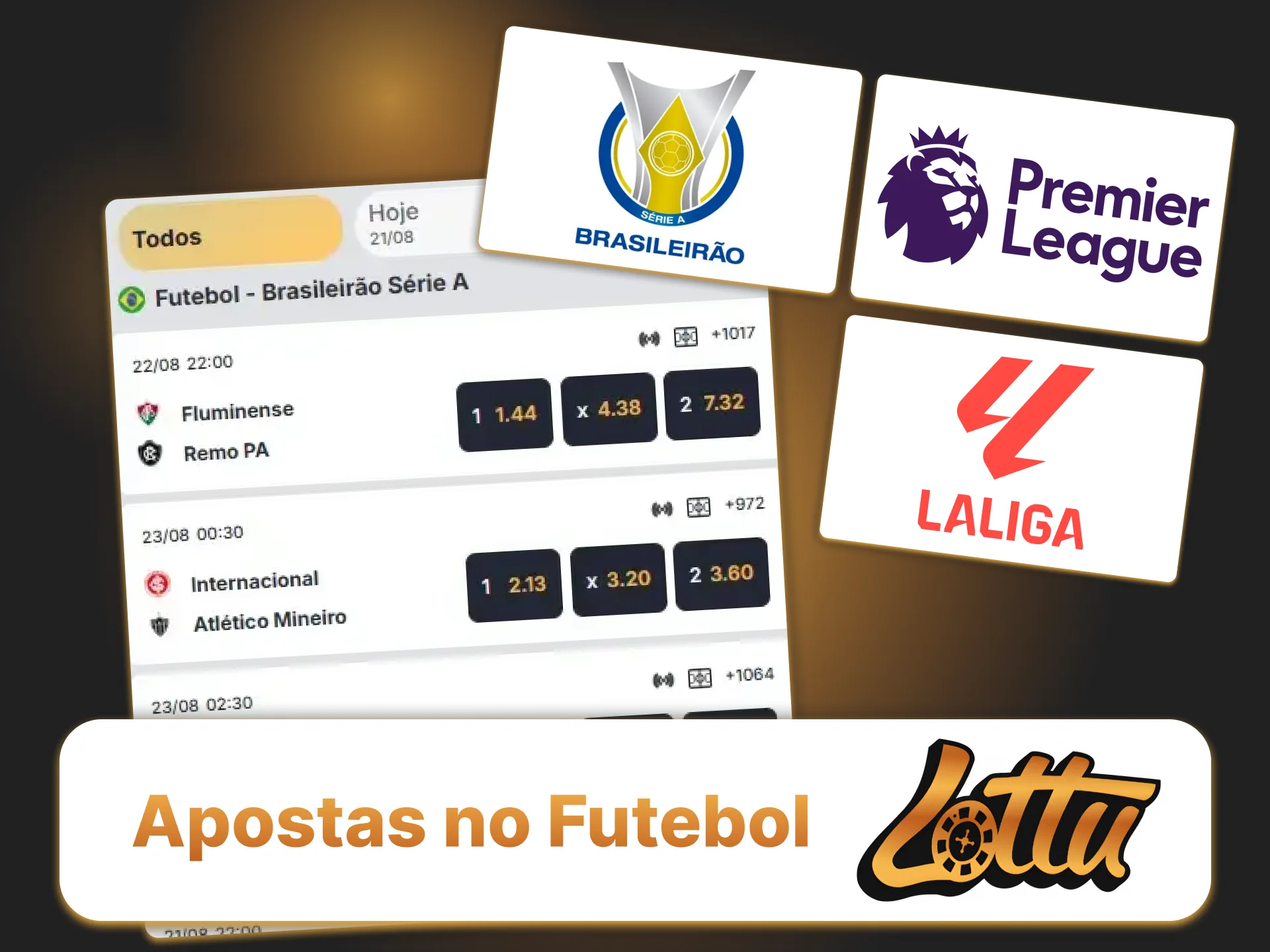 Aposte no futebol no cassino Lottu e aproveite as melhores odds ao vivo.