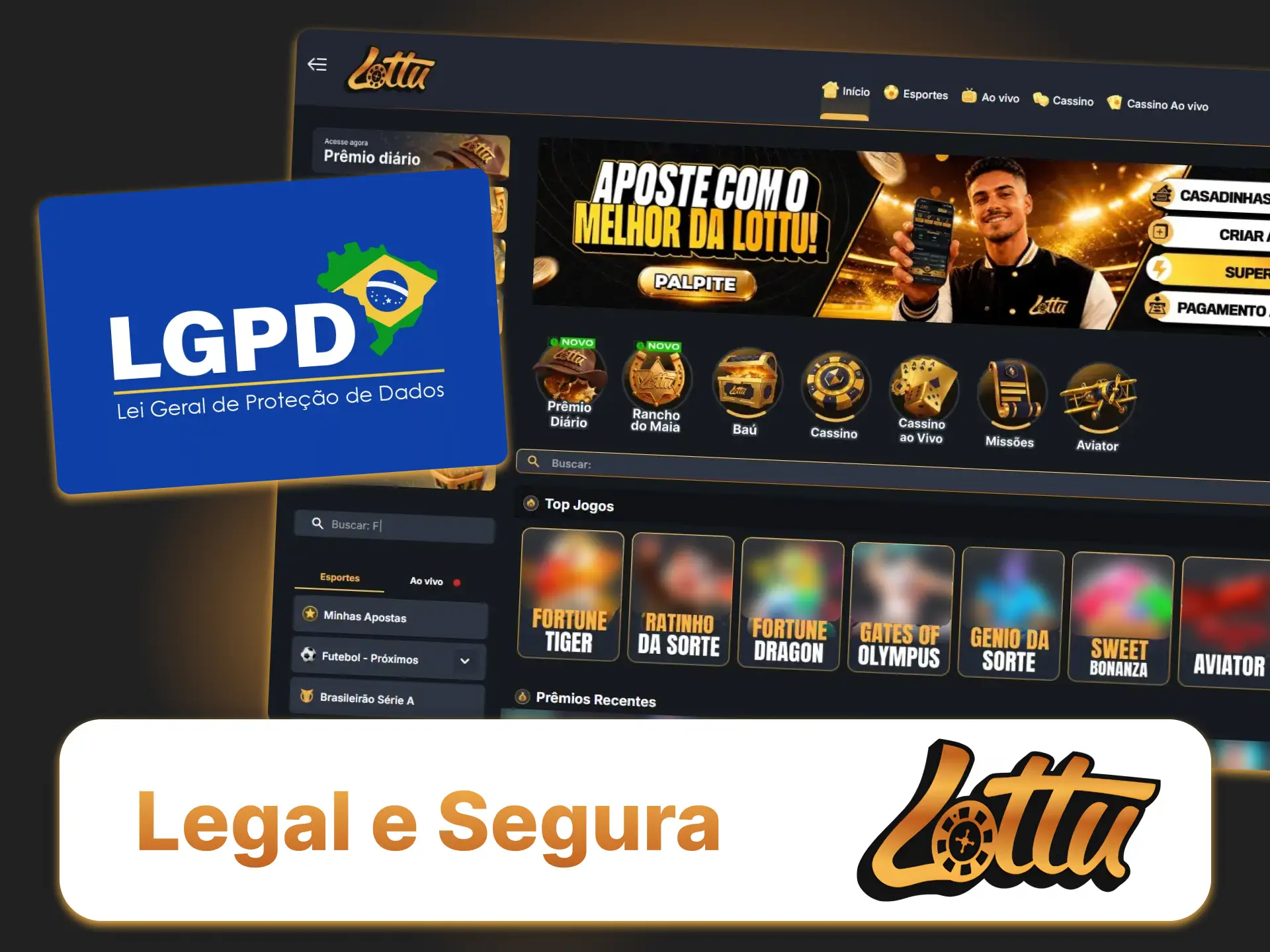 Aposte com segurança no cassino Lottu, uma plataforma legalizada no Brasil.